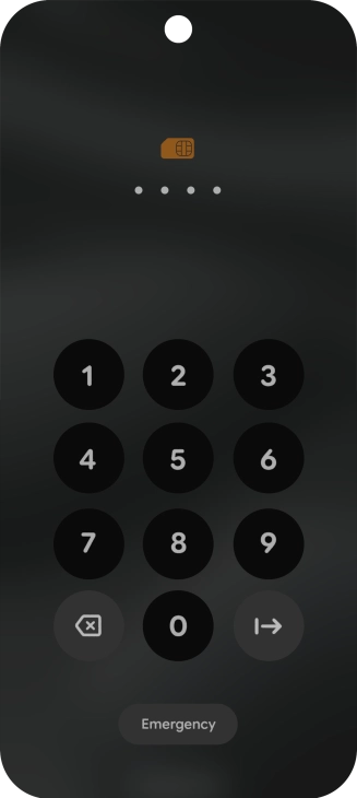 Key in a new four-digit PIN and press arrow right.