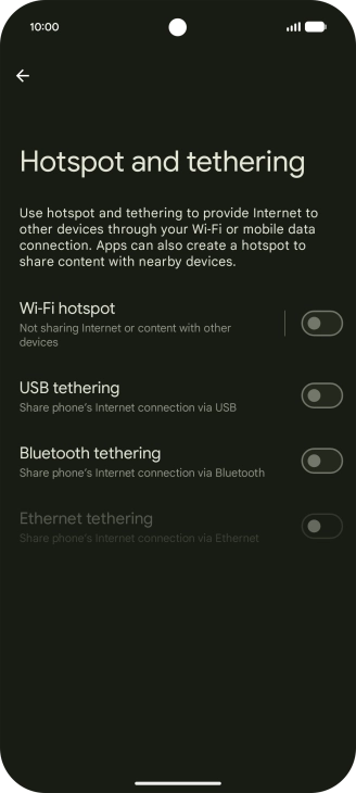 Press Wi-Fi hotspot.