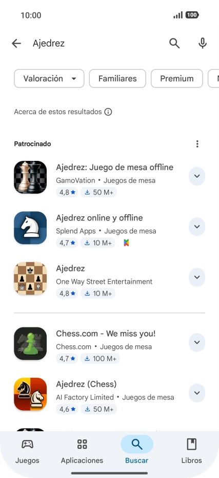 Pulsa la app deseada.