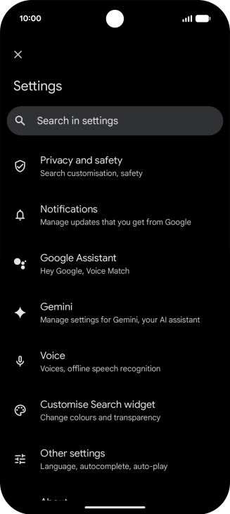 Press Google Assistant.