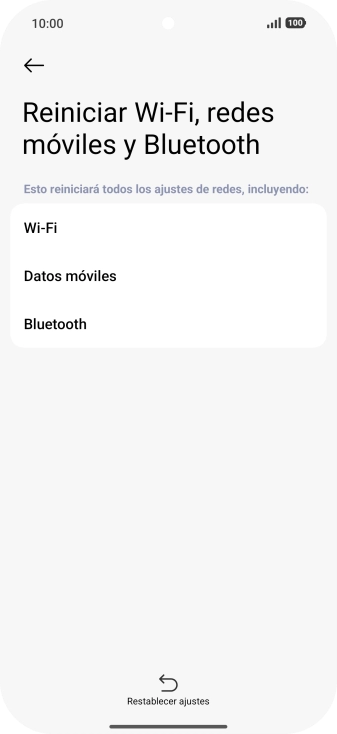 Pulsa Restablecer ajustes.