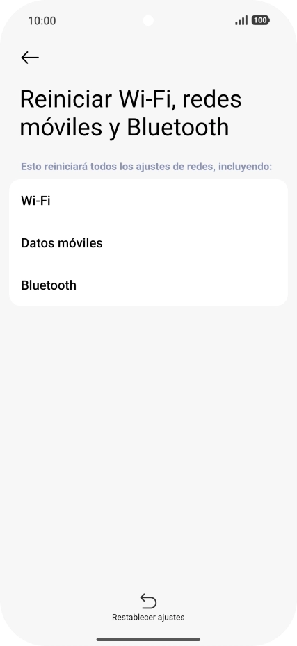 Pulsa Restablecer ajustes.