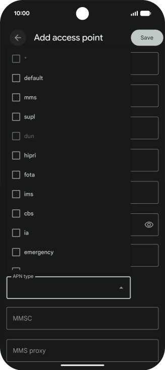 Press mms to turn on the setting.