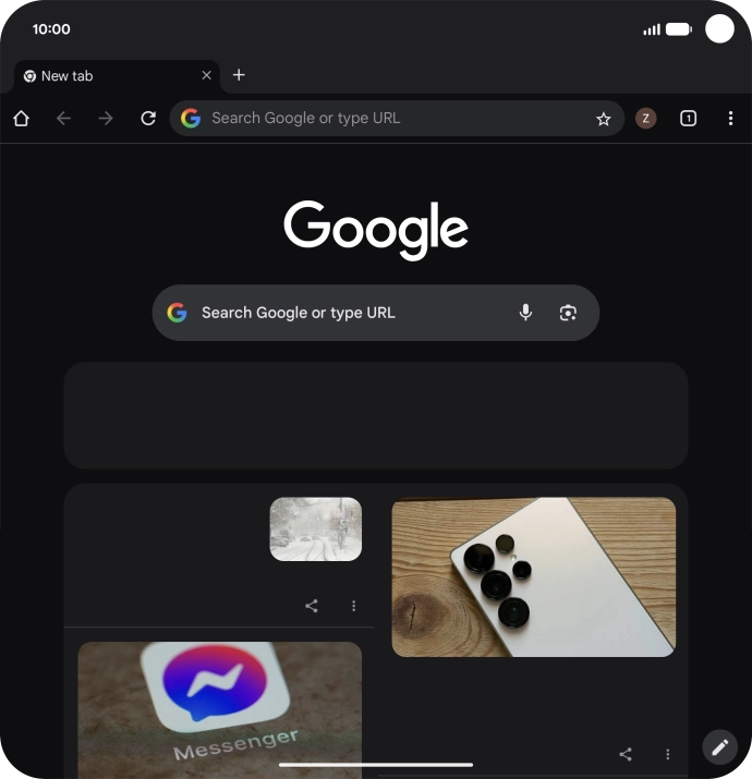 Press the menu icon.