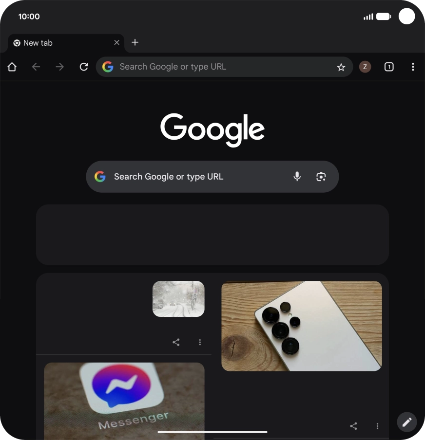 Press the menu icon.