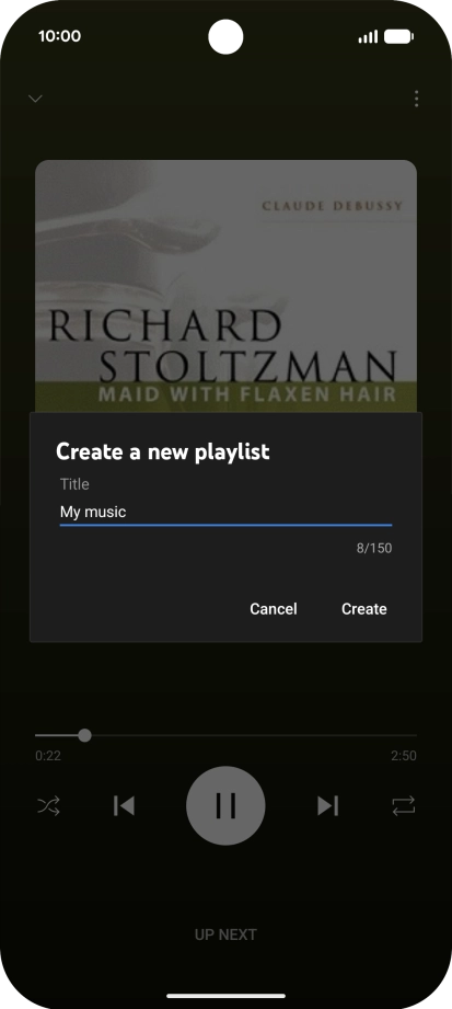 Key in a name for the playlist and press Create.