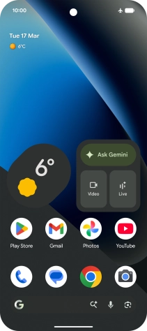 The flight mode icon shows that flight mode is turned on.