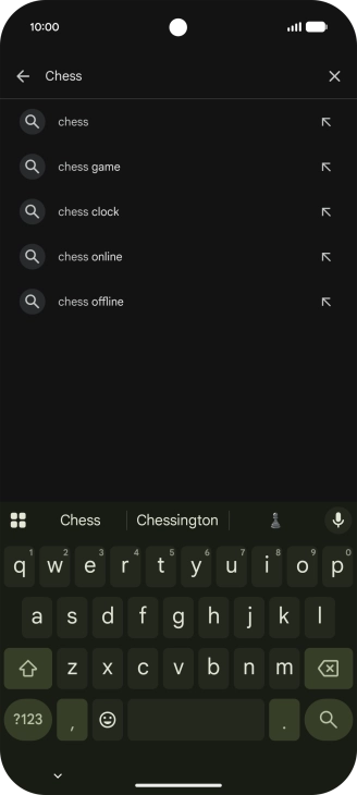 Key in the name or subject of the required app and press the search icon.