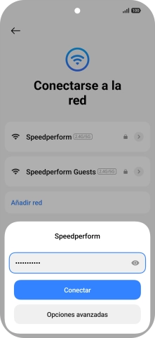Introduce la contraseña de la red wifi y pulsa Conectar.