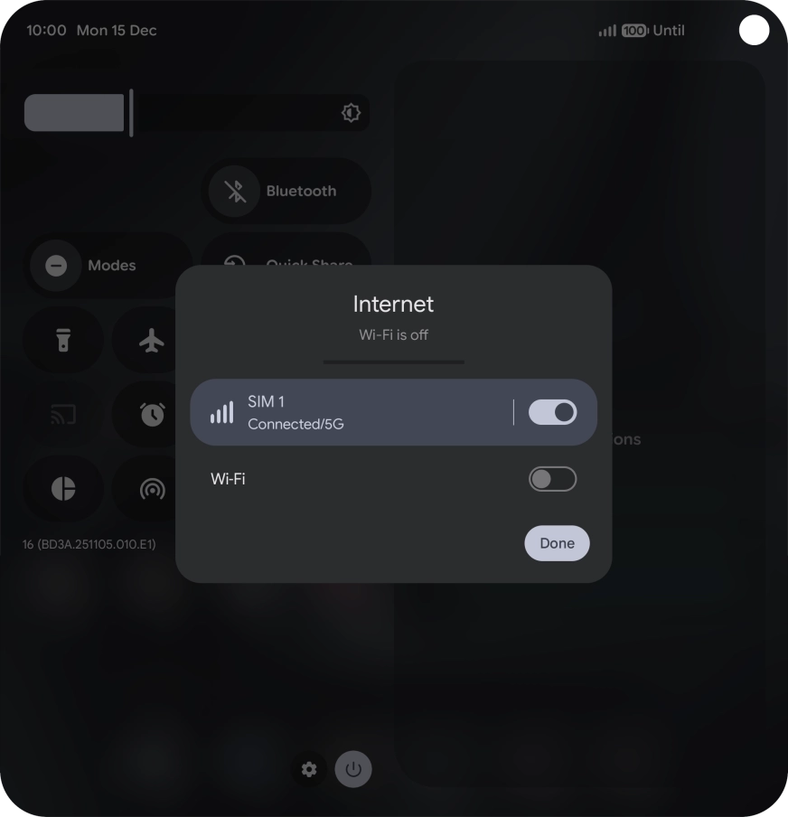 Press the indicator next to 