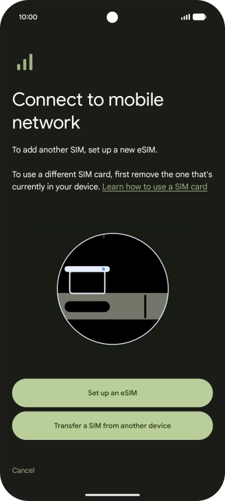 Press Set up an eSIM.
