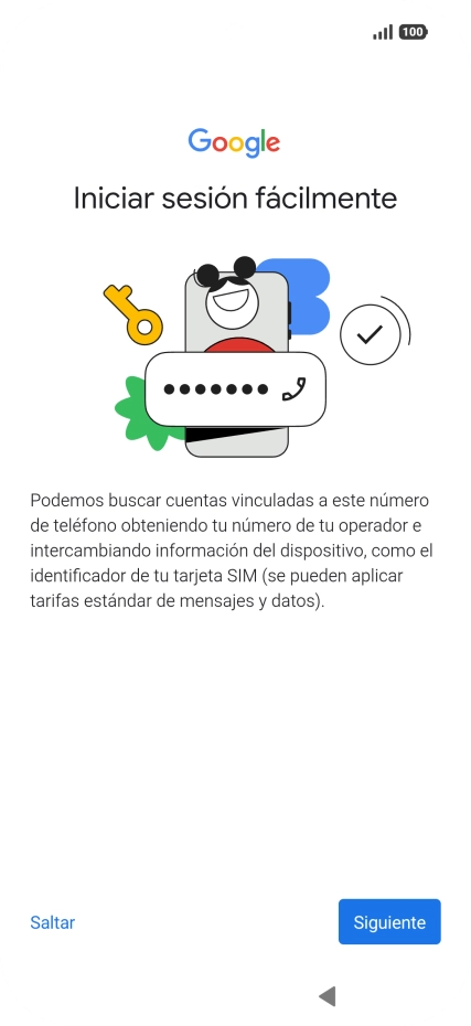 Sigue las indicaciones de la pantalla para terminar la activación.