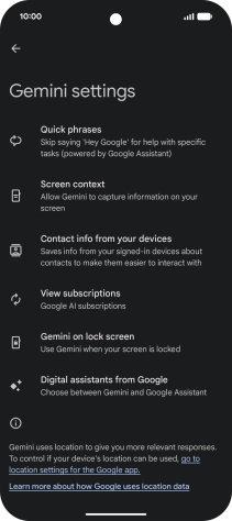 Press Digital assistants from Google.