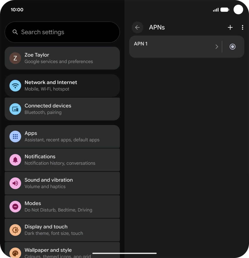 Press the add icon.