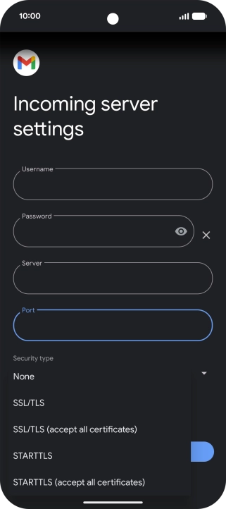 Press SSL/TLS.