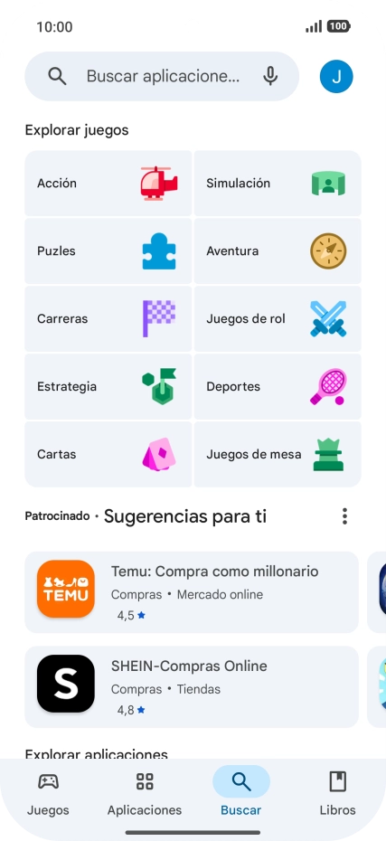 Pulsa en el campo de búsqueda.