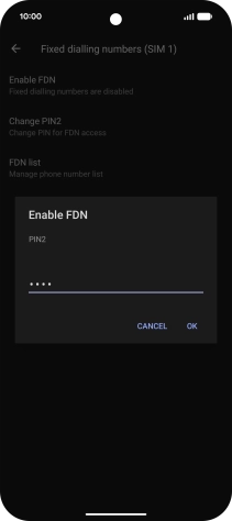 Key in your PIN2 and press OK. The default PIN2 is 1111.