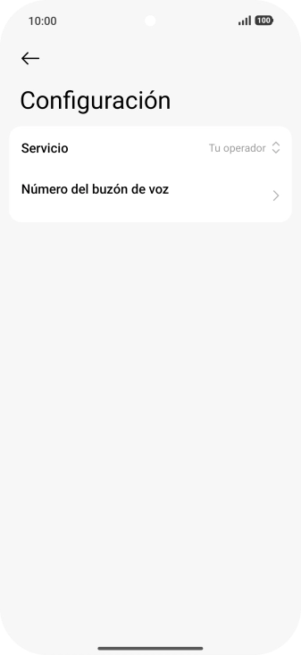 Pulsa Número del buzón de voz.