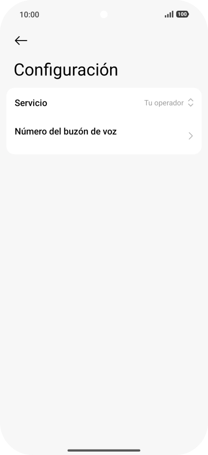 Pulsa Número del buzón de voz.