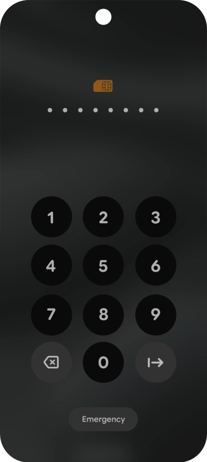 Key in the PUK and press arrow right.