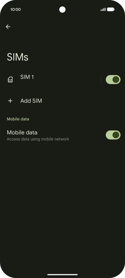 Press the name of the SIM.