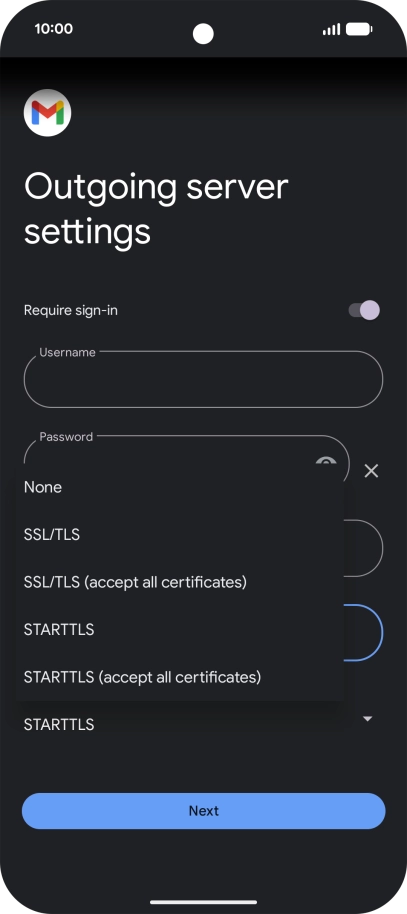 Press SSL/TLS.