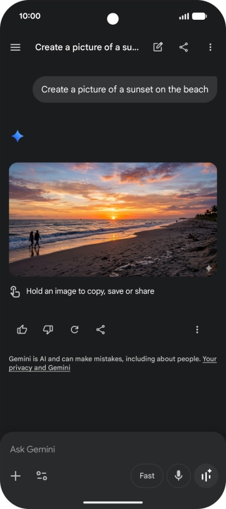 You can also ask Gemini to generate a picture based on your description.