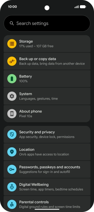 Press About phone.