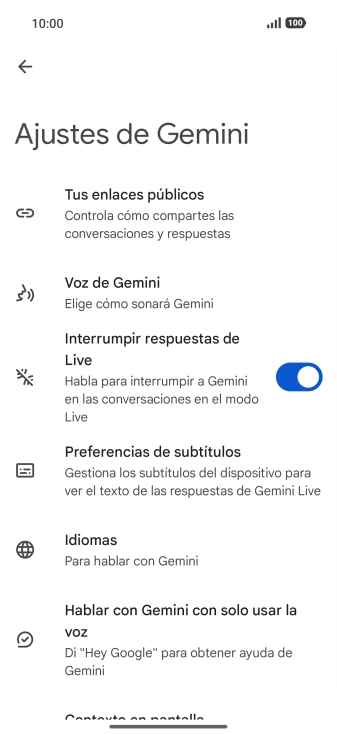 Sigue las indicaciones de la pantalla para seleccionar los ajustes deseados.