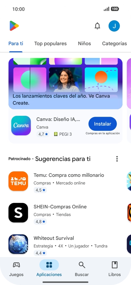 Pulsa el icono de perfil.