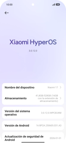 Pulsa Xiaomi HyperOS. Si hay una versión de software nueva disponible, aparecerá ahora en la pantalla. Sigue las indicaciones de la pantalla para actualizar el software del teléfono.