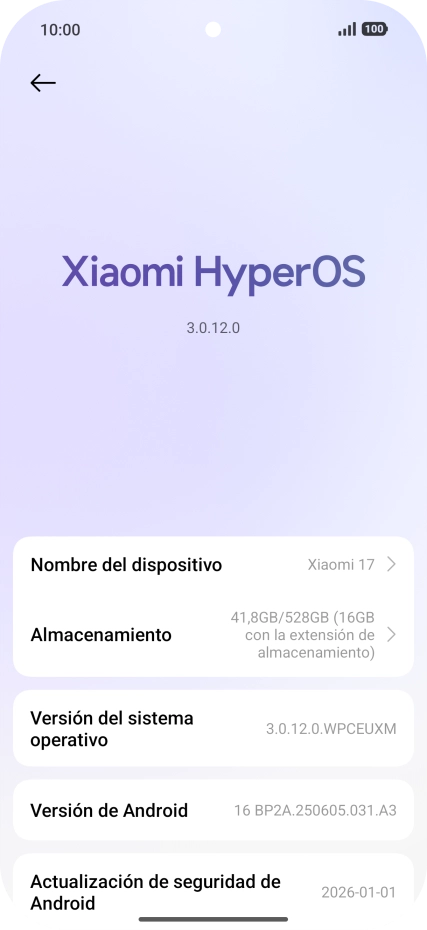 Pulsa Xiaomi HyperOS. Si hay una versión de software nueva disponible, aparecerá ahora en la pantalla. Sigue las indicaciones de la pantalla para actualizar el software del teléfono.