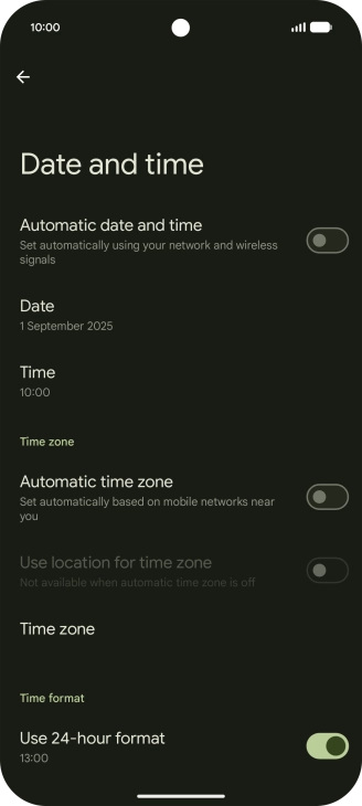 Press the indicator next to 