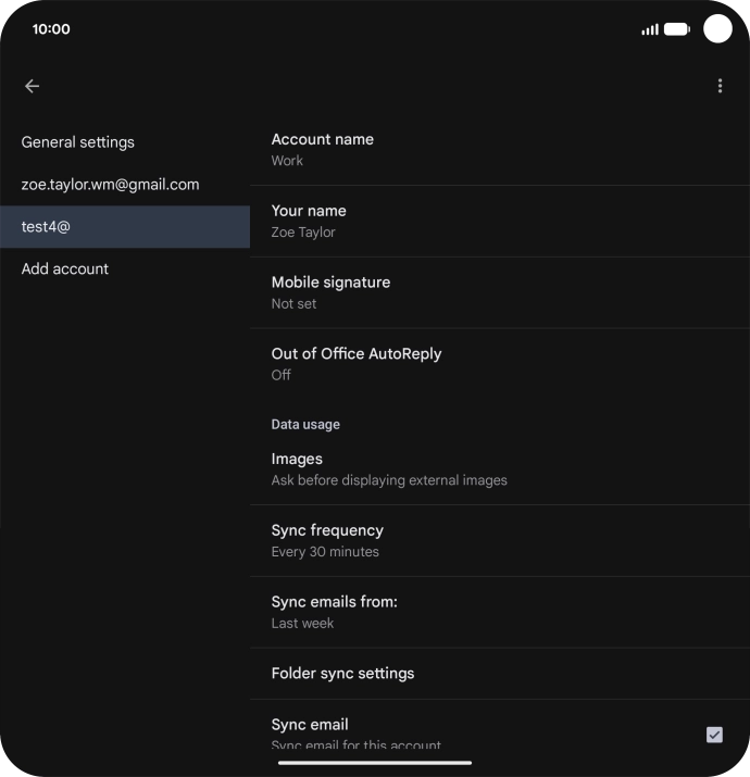 Press Account name and key in the required name.