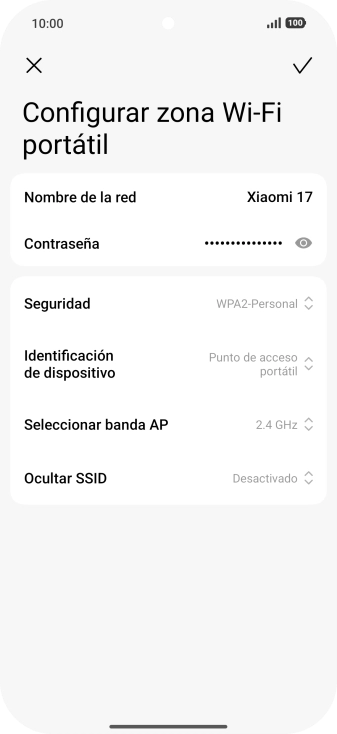 Pulsa Nombre de la red e introduce el nombre deseado de la conexión wifi