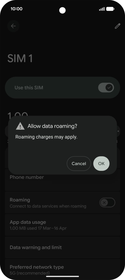 If you turn on the function, press OK.