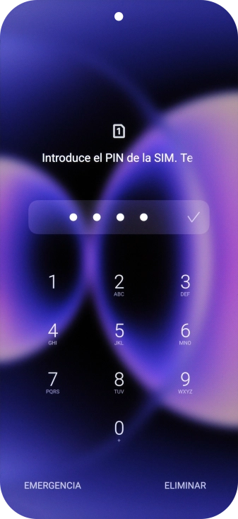 Si lo solicita el teléfono, introduce el código PIN y pulsa el icono de aceptar.