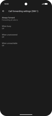 Press the required divert type.
