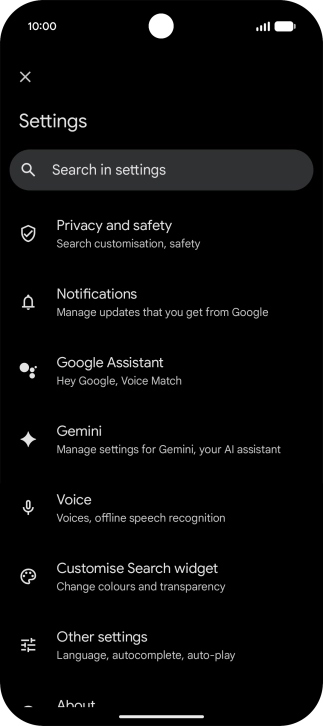 Press Google Assistant.