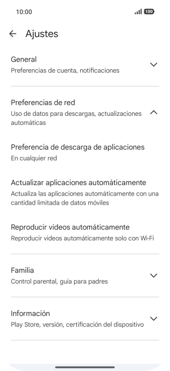 Pulsa Actualizar aplicaciones automáticamente.