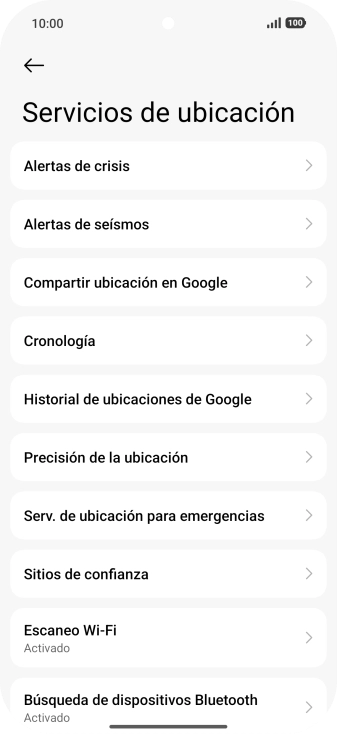 Pulsa Precisión de la ubicación.