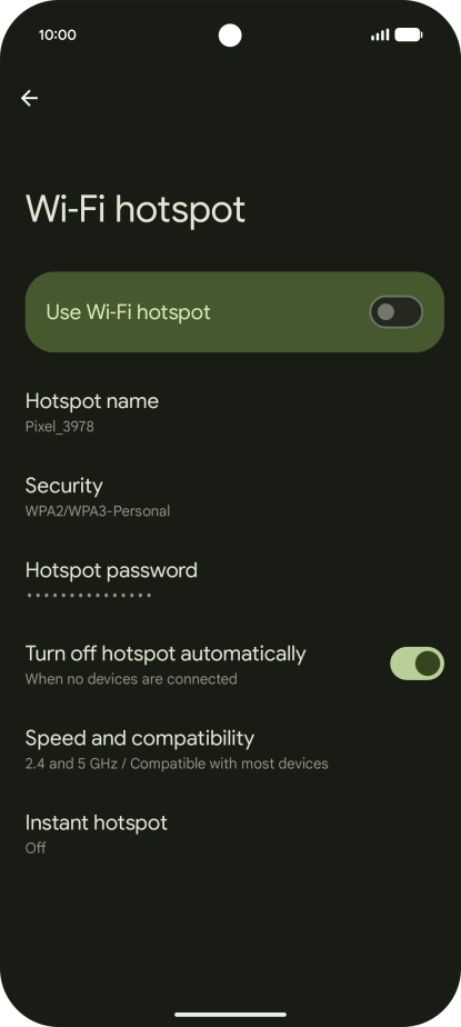 Press Hotspot name.