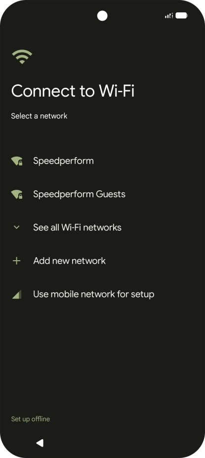 Press the required Wi-Fi network.
