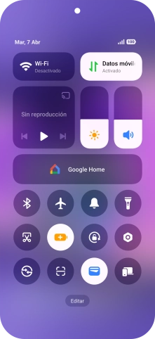 Desliza el dedo hacia arriba desde la parte inferior de la pantalla para terminar y volver a la pantalla de inicio.