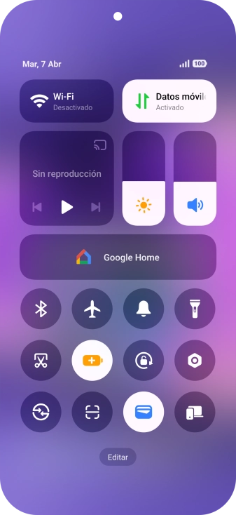 Desliza el dedo hacia arriba desde la parte inferior de la pantalla para terminar y volver a la pantalla de inicio.