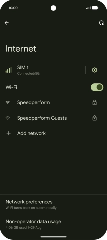 Press the required Wi-Fi network.
