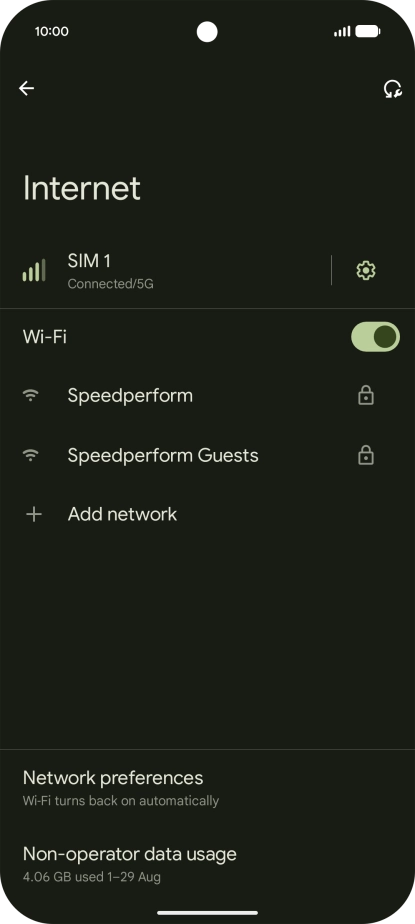 Press the required Wi-Fi network.