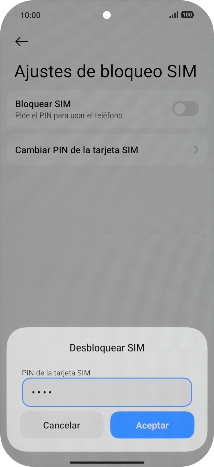 Introduce tu código PIN y pulsa Aceptar.