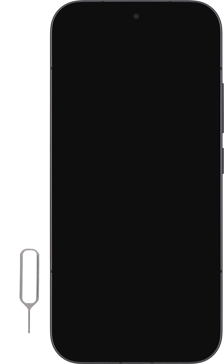 Busca la herramienta de apertura del contenedor de la tarjeta SIM.