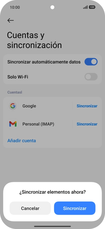 Si activas la función, pulsa Sincronizar.